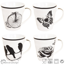 Schwarzweiss-neue Knochen-China-Tasse